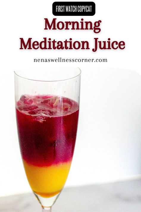 Morning-meditation-juice-first-watch-copycat-3 Morning Meditation Drink, Orange Ginger Turmeric Juice, Wellness Corner, Morning Juice Recipe, Turmeric Drink, Turmeric Juice, Morning Juice, Health Drinks, Best Morning