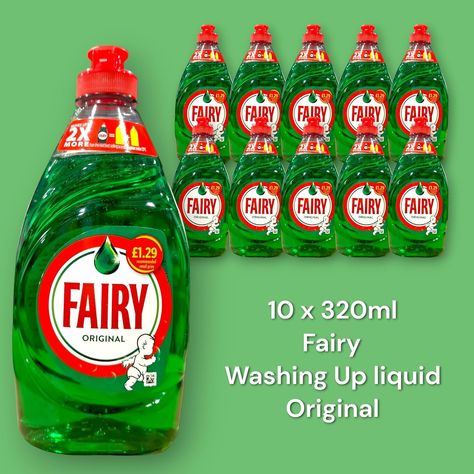 £19.99 for 10 bottles of fairy washing up liquid!  . Fairy Original washing up liquid Pink Cleaner, Washing Up Liquid, Kitchen Items, Lemon, The Originals, 10 Things, Pink