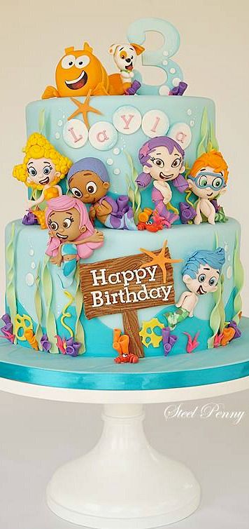 Bubble Guppies Cake Bubble Guppies Birthday Cake, Bubble Guppies Cake, Bubble Guppies Birthday Party, Steel Penny, Bubble Guppies Party, Bubble Guppies Birthday, Fabulous Cakes, 5th Birthday Party Ideas, Homemade Birthday Cakes