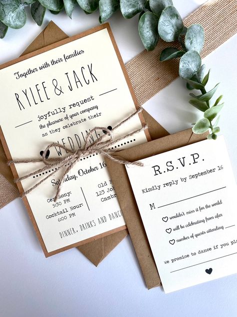 Wedding Invitation Cards Rustic, Rustic Modern Wedding Invitations, Wedding Rustic Invitations, Simple Rustic Wedding Invitations, Simple Wedding Invitations Diy, Rustic Wedding Invitations Diy, Country Wedding Invitations Rustic, Rustic Invitation Wedding, Farm Wedding Invitations