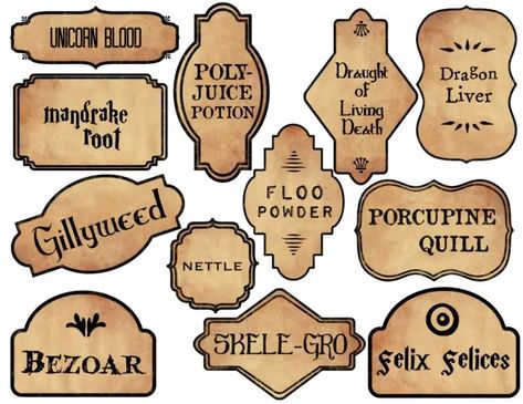 Print these Harry Potter themed potion labels including floo powder, polyjuice potion, gillyweed, and more. #papertraildesign #HarryPotter #Potions #Potion #potionlabels #freeprintable #harrypotterparty #harrypotterprintables Harry Potter Potion Bottles, Harry Potter Potion Labels, Harry Potter Weihnachten, Halloween Apothecary Labels, Lexa E Clarke, Classe Harry Potter, Imprimibles Harry Potter, Cumpleaños Harry Potter, Polyjuice Potion