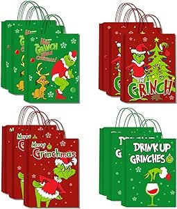 16 Pcs Christmas Decorations Party Gift Bags, Party Favors with 4 Patterns Cartoon Movie Themed Party Supplies for Boys and Girls Birthday Christmas Party Decorations Christmas Decorations Party, Christmas Birthday Party Decorations, Party Favors Christmas, Christmas Goodie Bags, Paper Party Bags, Movie Themed Party, Christmas Birthday Party, Christmas Party Favors, Happy Party