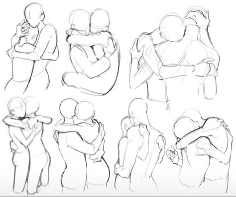 Couple Hug Drawing Reference, Sketch Of People Hugging, Waist Grab Drawing, Holding Hands To Chest Reference, Sitting And Hugging Pose, Drawing Base Reference Male, Slap Reference Drawing, Cute Couple Poses Drawing Hugging, Hand On Back Reference