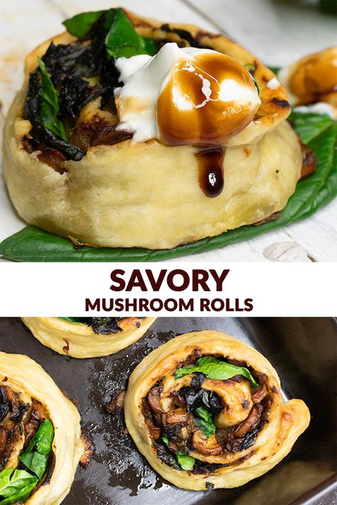 Mushroom Rolls, Savory Rolls, Appetizer Recipes Vegetarian, Veggie Rolls, Vegan Appetizers Recipes, Savory Pastry, Best Vegetarian Recipes, Right Or Wrong, Vegan Bread