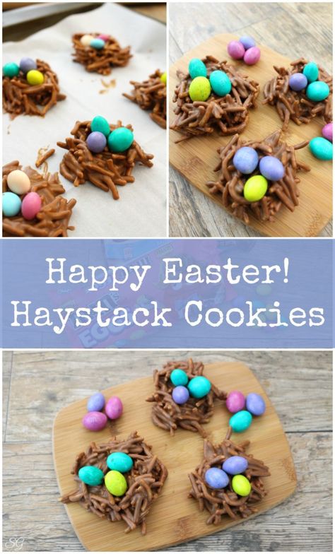 Haystack Cookies / Birds Nest Cookies Birdsnest Cookies Recipe, Birds Nest Cookies, Haystack Cookies, Easter Nests, Egg Nest, Bar Recipes, Birds Nest, Chow Mein, Entertaining Recipes