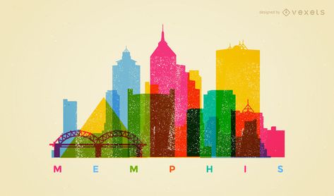 Memphis Egypt, 2025 Images, Memphis Skyline, Vector Background Graphics, Memphis Art, Memphis City, Art Skills, Skyline Design, Background Watercolor