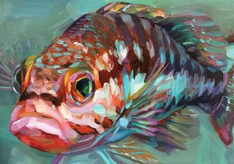 Holly Storlie, Art Nouveau Pattern, Canvas Art Projects, Textured Canvas Art, Sea Art, Poster Colour, A Level Art, Fish Painting, Mini Canvas Art