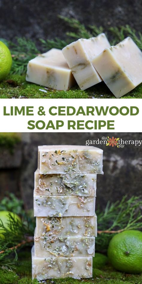 Cedarwood Soap, Natural Soaps Recipes, Homemade Soap Bars, Easy Soap Recipes, Diy Soap Recipe, Cold Process Soap Recipes, Handmade Soap Recipes, Garden Therapy, Soap Making Recipes