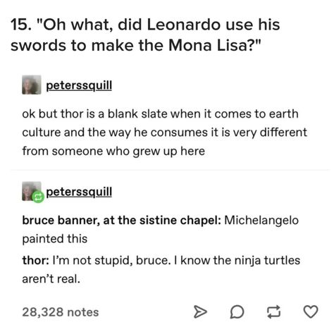 Fanfiction. Thor to Bruce. I know the ninja turtles aren't real Bruce Banner And Thor, Thor X Bruce Fanart, Bruce And Thor, Thor X Bruce, Thor And Bruce, Thor Bruce, The Ninja Turtles, Strongest Avenger, Marvel Phases