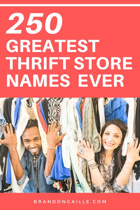 This is an incredible list of creative and catchy thrift store names. Thrift Store Names Ideas, Thrift Store Names, Store Names Ideas Unique, Thrift Shop Logo, Boutique Names Ideas, Store Names Ideas, Thrift Ideas, Shop Name Ideas, Best Names