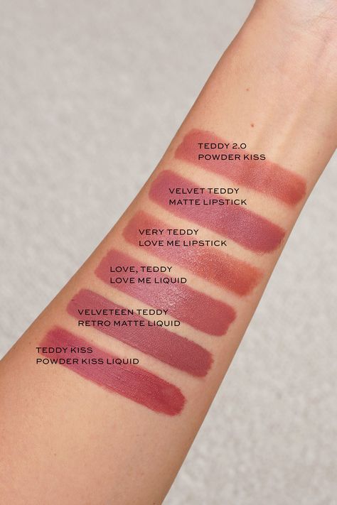 MAC Velvet Teddy’s Party Crew Vault swatches Mac Velvet Teddy Lipstick, Mac Teddy, Mac Velvet Teddy, Mac Lip Pencil, Matte Lipstick Colors, Neutral Lips, Holiday Wishlist, Mac Lips, Holiday 2022