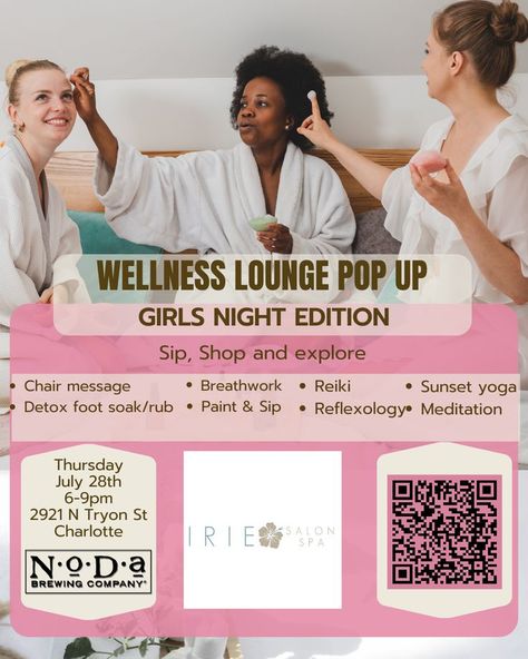 come and mingle, network, get Mini-Spa treatments, lite bites and a swag bag Wellness Lounge, Sip And Shop, Foot Detox Soak, Yoga Event, Yoga Detox, Foot Soak, Paint And Sip, Reflexology, Brewing Company