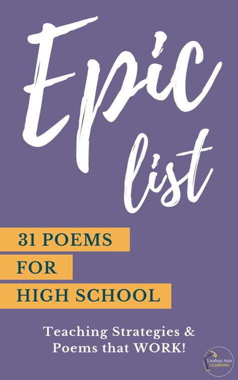 English 101, High School English Lessons, High School English Classroom, High School Teachers, Esl Reading, English Lesson Plans, Poetry Activities, Poetry Unit, Teaching High School English