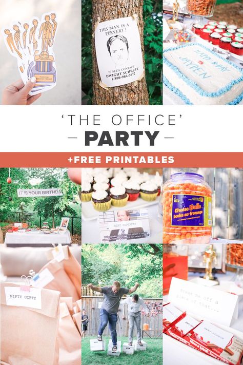 Office Themed Party Ideas, Office Theme Wedding, The Office Party Food Ideas, The Office Theme Party Games, The Office Retirement Party, The Office Themed Graduation Party, The Office 1st Birthday Party, The Office Party Ideas Decoration, The Office First Birthday