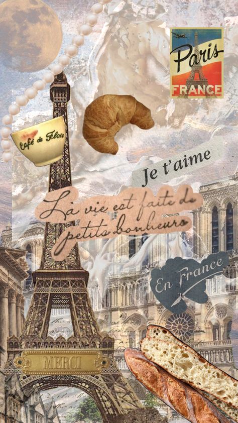 French Aesthetic Moodboard, Travel To Paris Aesthetic, French Things Aesthetic, French Collage Aesthetic, French Aesthetic Poster, France Culture Aesthetic, Vintage French Aesthetic Wallpaper, French Athestic, French Astetics