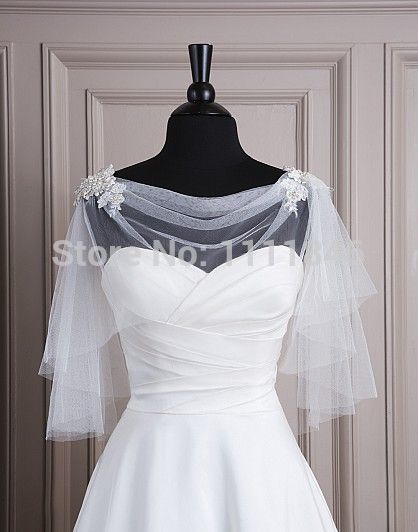 Cheap Wedding Jackets / Wrap, Buy Directly from China Suppliers:Product DetailsReal Photo Romantic White Wedding Jacket Lace Soft Tulle Draped Custom Made Bridal Jacket Shawl Beautiful Net Shrug, Beaded Bolero, Dress Cape, Bolero Wedding, Bridal Bolero, Bridal Jacket, Bridal Shawl, Wedding Jacket, Bridal Wrap