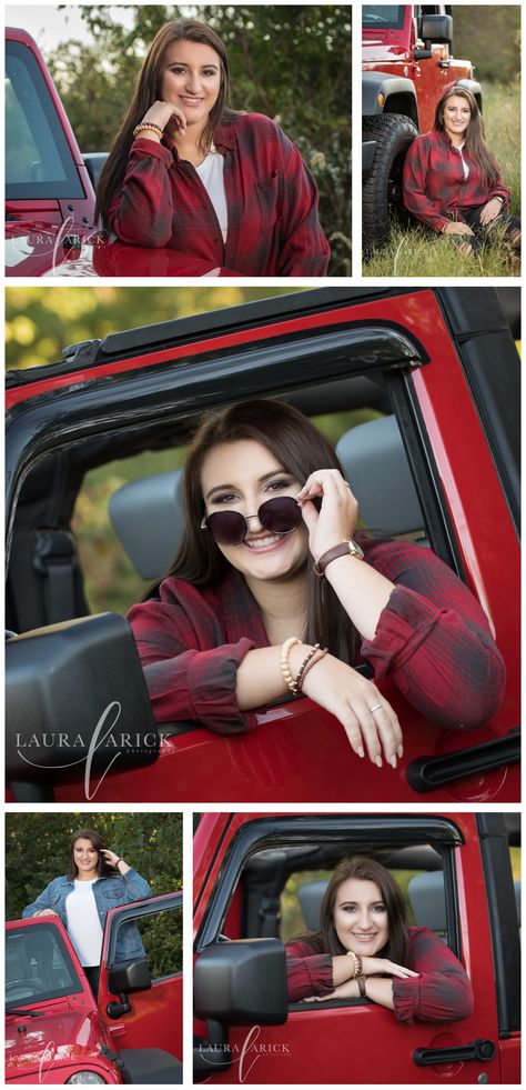 Senior Pictures With Jeep Wrangler, Jeep Graduation Pictures, Senior Picture Ideas Jeep, Jeep Senior Pictures, Jeep Poses Photo Ideas, Jeep Photography, Jeep Photoshoot, Nursing Pictures, Senior Year Pictures