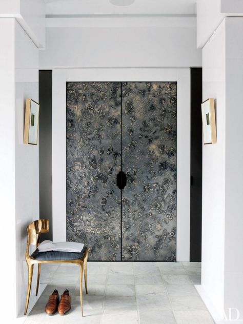 Design Idea: Marble Floors Dressing Room Closet, Door Crafts, Marble Flooring, Dressing Area, Colonial Revival, Marble Floor, Beautiful Doors, Traditional Interior, Metal Door