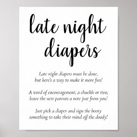 $9.80 | Minimalist Baby Shower | Late Night Diapers Sign #late night diapers poem sign, modern vertical sign, baby shower game, basic black and white, classic monochrome, casual hand-lettering, trendy script, simple minimalism, elegant baby shower, chic gender reveal Baby Shower Chic, Typography Overlay, Late Night Diapers Sign, Baby Shower Wording, Calligraphy Signs, Handlettering Quotes, Late Night Diapers, Elegant Baby Shower, New Parent Advice