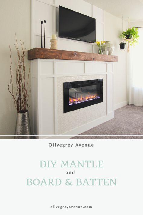 Diy Board And Batten Fireplace, Fireplace Board And Batten, Board And Batten Fireplace, Casa Rock, Diy Electric Fireplace, Diy Mantle, Diy Fireplace Mantle, Electric Fireplace Living Room, Design Camino