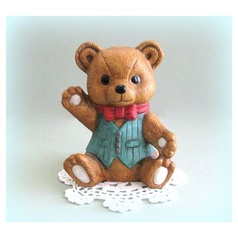 Teddy Bear Decor Teddy Bear Ornament Vintage Bear Decoration... ($12) via Polyvore featuring home, home decor, teddy bear figurines, ceramic figurines, vintage ceramic figurines, bear figurines and vintage figurines Teddy Bear Decor, Ceramic Teddy Bear, Bear Night Light, Ceramic Bear, Bear Ceramic, Teddy Bear Ornament, Teddy Collections, Slab Ceramics, Vintage Home Accessories