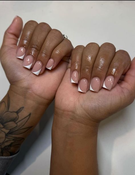 Short Acrylic Nails Wedding, Pretty Short Nails Natural, Nurse Nails Natural, Nude French Tip Nails, Short Square French Tip, Nurse Nails, Salon Designs, America Nails, Gel Nails French