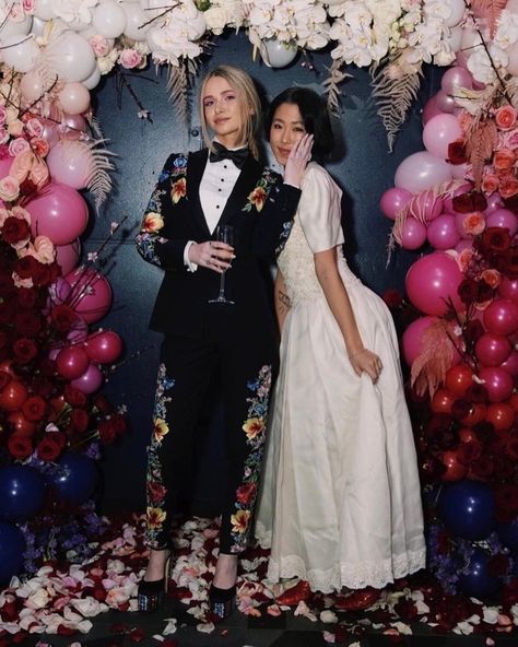 Inspired by the floral 💐 #tuxedo #JanelleMonáe wore to the #Grammys, we were asked to make our client’s dream into reality. Michael - who oversaw the entire process from complimentary consultation to final fitting - tapped our friend, the immensely talented @giaprints, to design the #embroidery which was then expertly executed by @nyembroiderystudio. This #madeinNY #bespoketuxedo is a testament that as a #bespoke client, the only limit to what we can achieve is your imagination. #bespokewomen... Floral Tuxedo, Embroidered Tuxedo, Women's Tuxedo, Tuxedo Women, The Grammys, Groomsmen Suits, Tuxedo Wedding, Groom Suit, Tuxedos