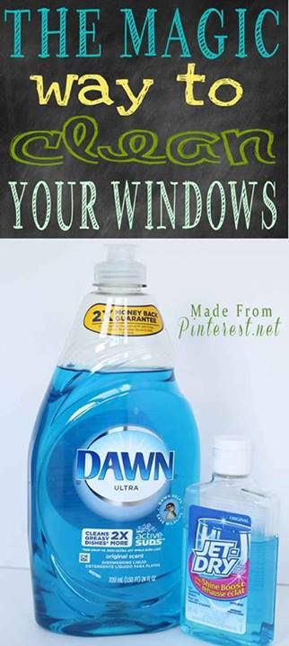 The Magic Way to Clean Your Windows - Here is the cleaning solution: 1/2 gallon warm water 1 Tablespoon liquid ‘Jet Dry’ 2-3 Tablespoons laundry detergent (liquid dissolves easier) or dish washing soap Mix all ingredients above. Spray windows down with your hose. Wipe or brush onto windows, then immediately hose off your window. That’s it! You are now done. The remaining water will sheet off. No towel drying is needed. Clean Windows, Household Help, Homemade Cleaning Products, Household Cleaning Tips, Diy Cleaners, Cleaning Recipes, Cleaning Ideas, Cleaners Homemade, Natural Cleaning Products