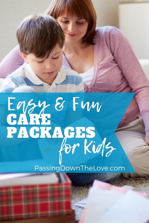 Care Packages for Kids is a great way to stay in touch. You'll love these fun ideas for sending care packages to kids and grandkids. Be there even when you can't be there. Kids Care Package, Fall Care Package, Grandkid Gifts, Grandparents Activities, Pen Pal Kit, Care Package Ideas, School Boxes, Activity Box, School Kit