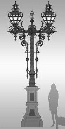 Street Light Design, Victorian Street, Architecture Blueprints, Street Lighting, Gold Lamp, Lan Can, Street Lights, Street Lamp, Farmhouse Lighting