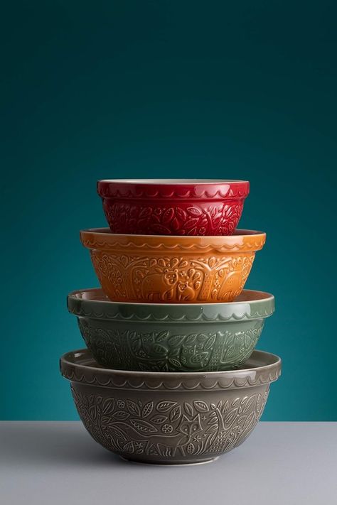 Amazon.com: Mason Cash In the Forest S30 (1.25 Qt) Embossed Mixing Bowl | Hedgehog (Red): Home & Kitchen Ceramic Mixing Bowls, Mason Cash, Christmas Cup, Mixing Bowls Set, Baking Accessories, Mixing Bowls, In The Forest, Kitchen Stuff, Kitchen Items