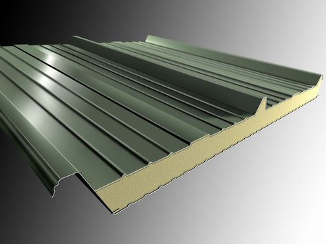 Insulated Aluminum Elite Roof Panels | Insulated metal panel for roof DELTA 3 - Isolpack Metal Building Insulation, Sunroom Kits, Diy Pergola Kits, Building Insulation, Custom Awnings, Roof Cladding, Cladding Systems, Hallway Flooring, Insulated Panels