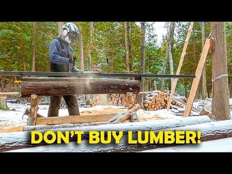 $200 Bullet-Proof Alaskan Chainsaw Mill Setup. Build Your Own! #80 - YouTube Alaskan Sawmill, Milling Lumber, Alaskan Chainsaw Mill, Wood Milling Machine, Chainsaw Mill Plans, Portable Chainsaw Mill, Homestead Diy, Log Saw, Saw Sharpening