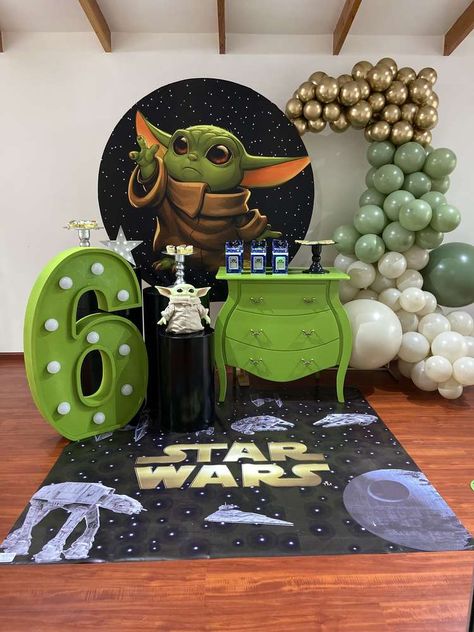 Baby Yoda Birthday Party Ideas | Photo 1 of 19 | Catch My Party Babyyoda Birthday Party, Yoda Bday Party, Grogu Party Decorations, Baby Yoda Themed Birthday Party, Grogu Birthday Party Ideas, Grogu Party Ideas, The Child Is One Baby Yoda Birthday, Mandolorian Birthday Party Ideas, Baby Yoda Birthday Party Decorations