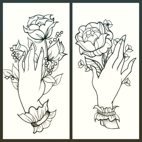 Victorian Hand Tattoo Traditional, Broach Tattoo, Victorian Hand Tattoo, Victorian Tattoo, Portland Tattoo, Traditional Flowers, Hand Brooch, Cute Tats, Victorian Hand