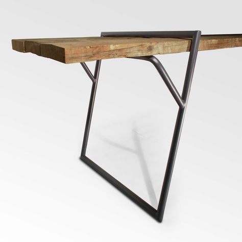 Table Top Frame, Regal Design, Furniture Details, Steel Furniture, Furniture Inspiration, Metal Furniture, Wooden Table, Industrial Furniture, Table Legs