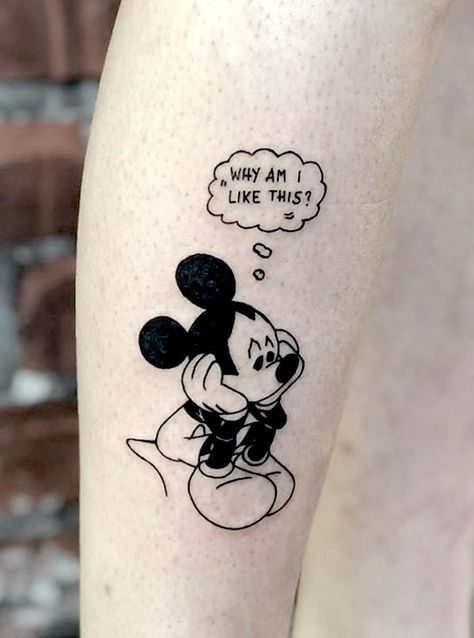 32 Sad Tattoos To Wear Your Heart On Your Sleeve - Our Mindful Life Bad Childhood Tattoo, Tattoos For Loneliness, Alone Tatoos Ideas, Pain Tatoos Ideas, Deep Tattoo Ideas, Deep Tattoos, Under Chest Tattoo, Deep Tattoo, Mickey Mouse Tattoo