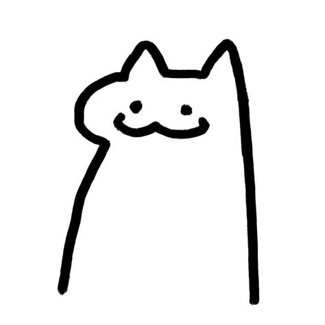 Cat Drawing Icon, Cat Doodle Easy, Poorly Drawn Cats, Doodle Doodle, Arte Doodle, Goofy Drawing, Cat Doodle, Little Doodles, Easy Doodles Drawings