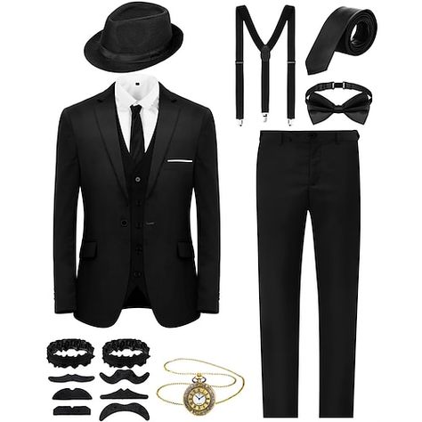 Great Gatsby Party Outfit For Men, Gatsby Party Outfit For Men, Cocktail Halloween, Carnival Masquerade, Oktoberfest Outfits, Tuxedo Shirt Men, 2023 Clothing, 1920s Outfits, Womens Basic Tops