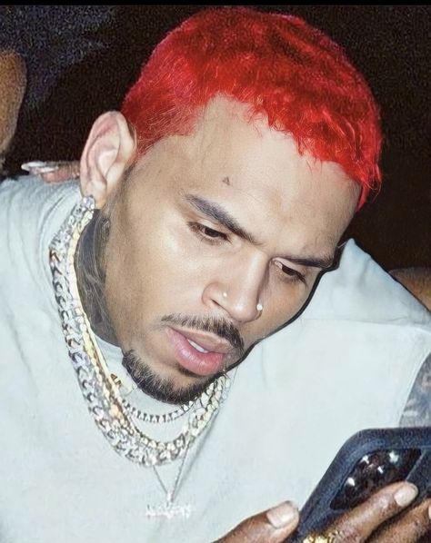 Chris Brown Red Hair, Chris Brown Hair, Breezy Aesthetic, Brown Photoshoot, Chris Brown Photoshoot, Brown Aesthetics, Chris Brown Style, Chris Brown Wallpaper, Chris Breezy