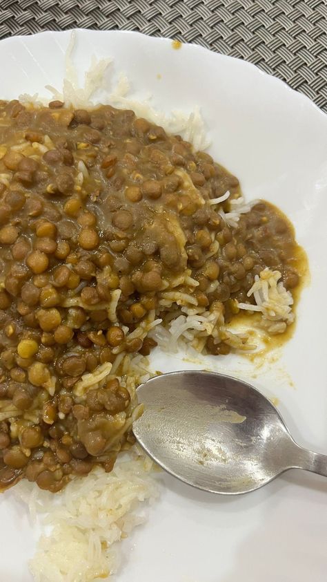 Home Food Snap, Meal Snap, Spiced Lentils, Fluffy Rice, Eating Food Funny, Food Captions, Food Crush, Lentil Stew, Food Carving