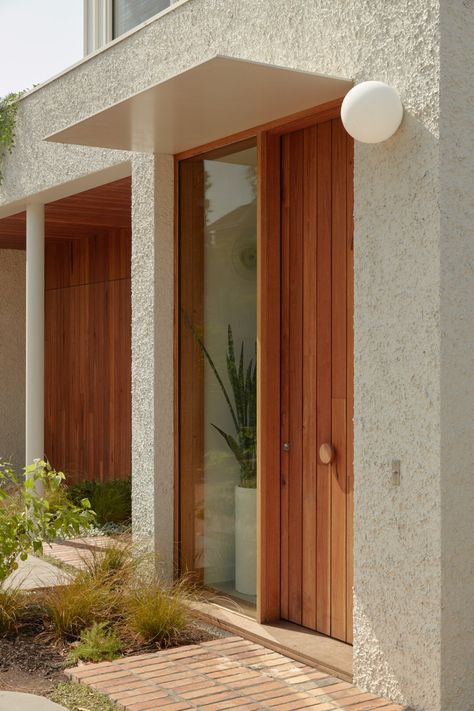 Clinker Brick House, Stucco Siding, Clinker Brick, Multigenerational Living, Timber Windows, Two Of A Kind, Australian Architecture, Neutral Interiors, Australian Homes