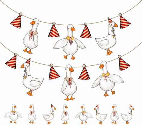 Goose Party, Animal Themed Party, Table Top Decorations, Storybook Theme, Farm Baby Shower, Essentials Set, Farm Baby, Diy Banner, Silly Goose