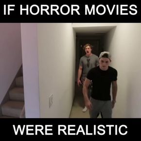 If horror movies were realistic 9gag Funny, Meme Humor, Funny Horror, Movie Memes, Funny As Hell, Funny Comedy, Twisted Humor, Funny Vid, Sports Humor