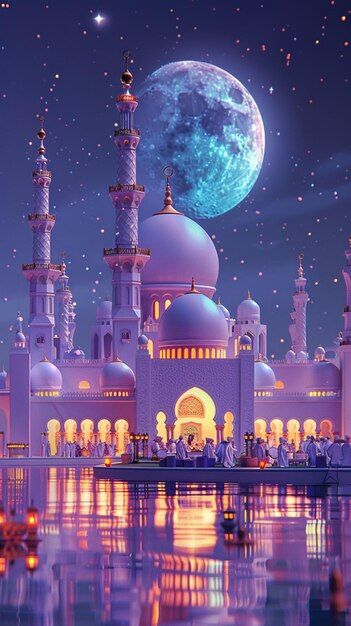 Photo 3d digital art illustration of mos... | Premium Photo #Freepik #photo Masjid Aesthetic, Mirror Shards, Candle Light Photography, Islamic Aesthetics, Islamic Backgrounds, Tiny Mirror, 3d Digital Art, Islamic Photo, Madina Sharif