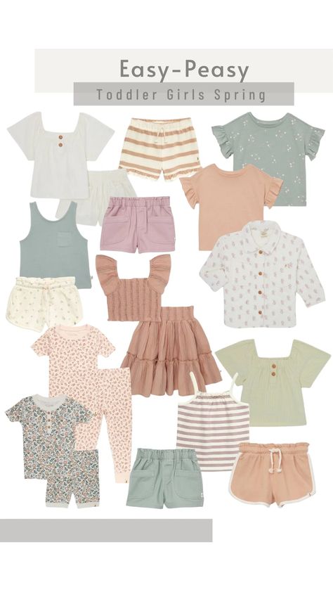 Easy-Peasy Toddler Girls Spring - Walmart Finds Spring Toddler Outfits, Toddler Girl Spring Outfits, Toddler Spring Outfits, Toddler Spring Fashion, Toddler Girl Outfits Spring, Grace Harper, Girls Ruffle Shorts, Girls Spring Fashion, Babies Outfits