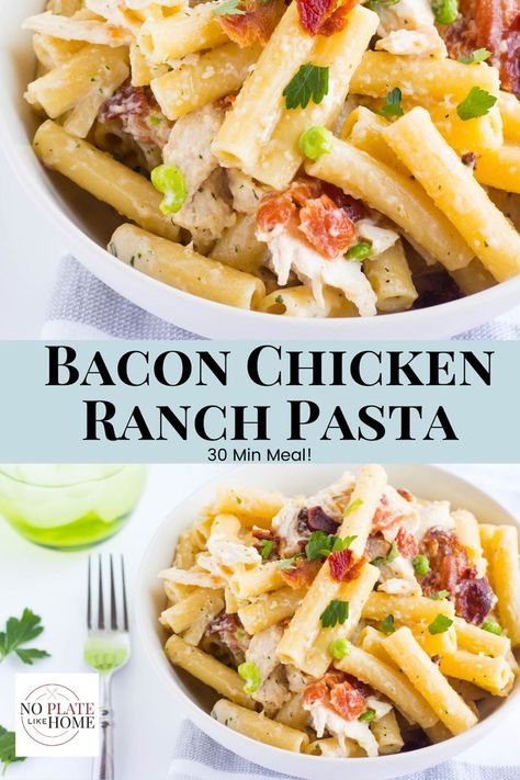 Creamy Chicken Bacon Ranch Pasta, Pasta Bacon, Bacon Ranch Pasta, Chicken Ranch Pasta, Chicken Bacon Ranch Pasta, Ranch Pasta, Chips Ahoy, Easy Pasta Dishes, Chicken Bacon Ranch