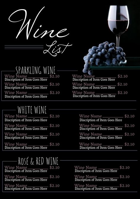 Wine Menu Design Layout, Wine Menu Design Ideas, Wine List Menu Design, Wine Menu Design, Wine List Menu, Menu Design Layout, Hanging Wine Glass Rack, Restaurant Drinks, Wine Names