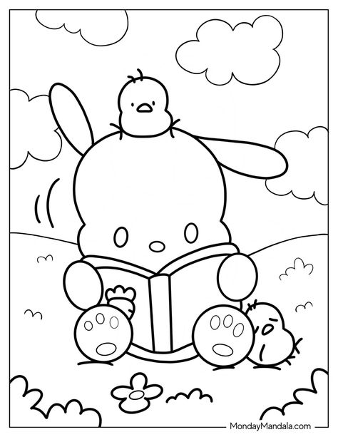 20 Pochacco Coloring Pages (Free PDF Printables) Sanrio Coloring, Hello Kitty Book, Creation Coloring Pages, Castle Coloring Page, Coloring Stuff, Chibi Coloring Pages, Hello Kitty Colouring Pages, Kitty Nails, Shark Coloring Pages