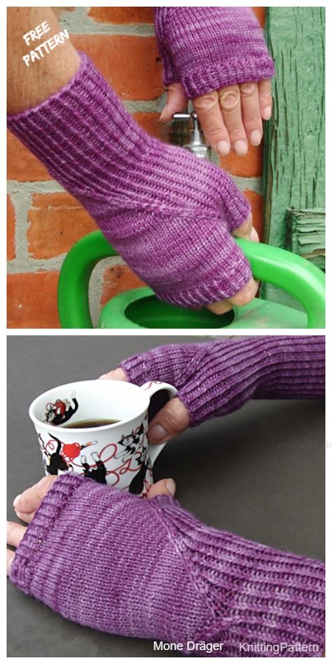 Knitting Patterns Free Fingerless Gloves Hand Warmers, Knitted Fingerless Gloves Free Pattern On Two Needles, Fingerless Gloves Knitted Free Pattern 2 Needles, Herringbone Knitting Pattern, Sock Yarn Knitting Patterns, Two Needle Socks, Crochet Arm Warmers, Etsy Knitting Patterns, Knitting Gloves